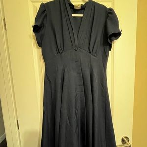 Heart of Haute Navy Blue Button-Up Dress XL